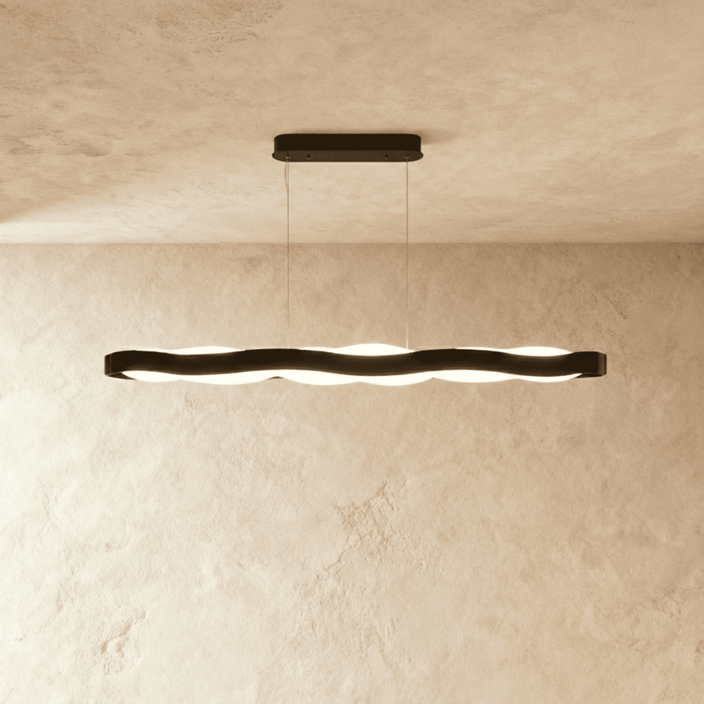 Wavecrest LED Chandelier for Dining Rooms in Stainless Steel and Acrylic