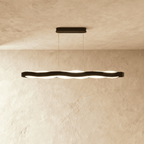 Wavecrest LED Chandelier for Dining Rooms in Stainless Steel and Acrylic