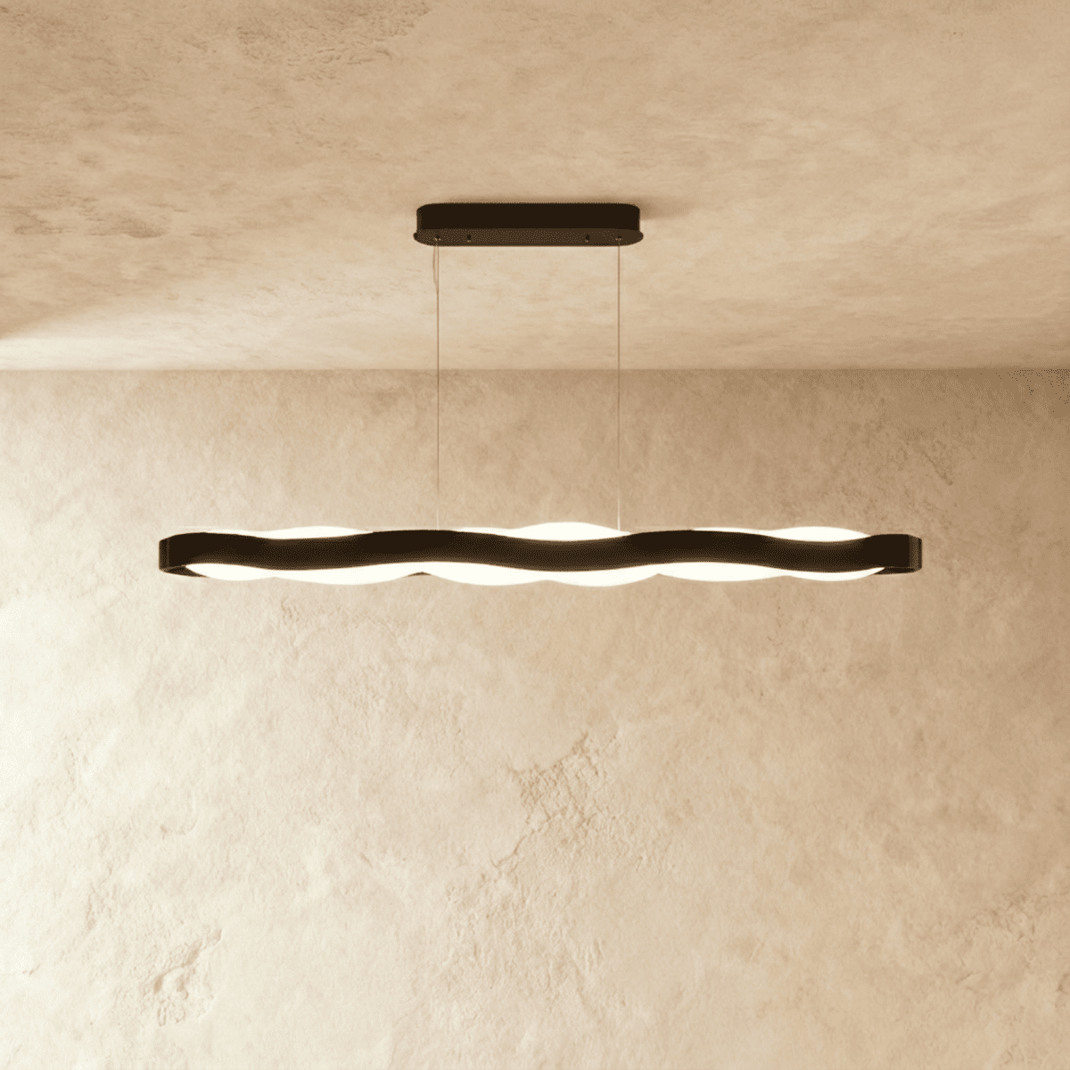 Wavecrest LED Chandelier for Dining Rooms in Stainless Steel and Acrylic