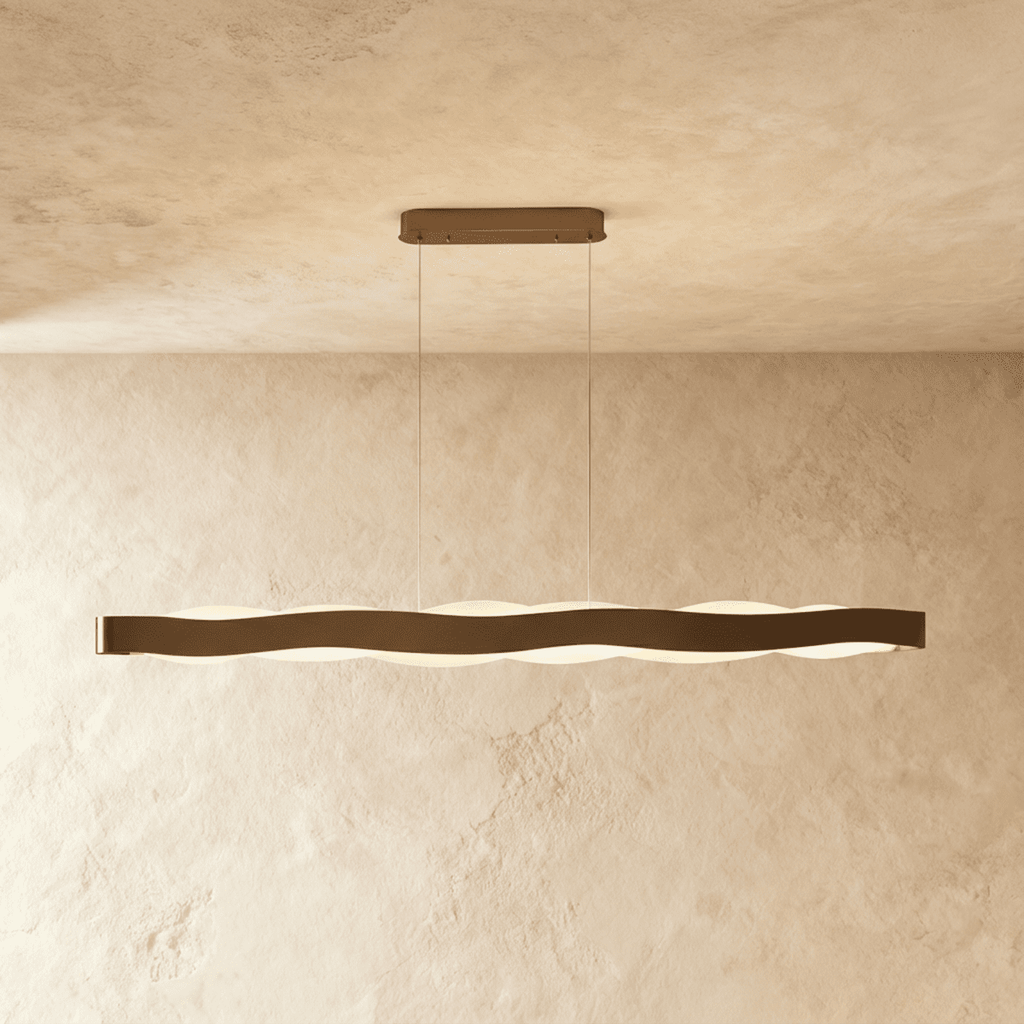 Wavecrest LED Chandelier for Dining Rooms in Stainless Steel and Acrylic