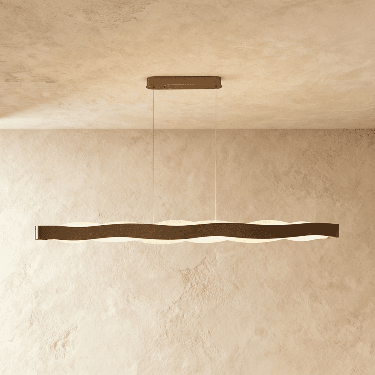 Wavecrest LED Chandelier for Dining Rooms in Stainless Steel and Acrylic