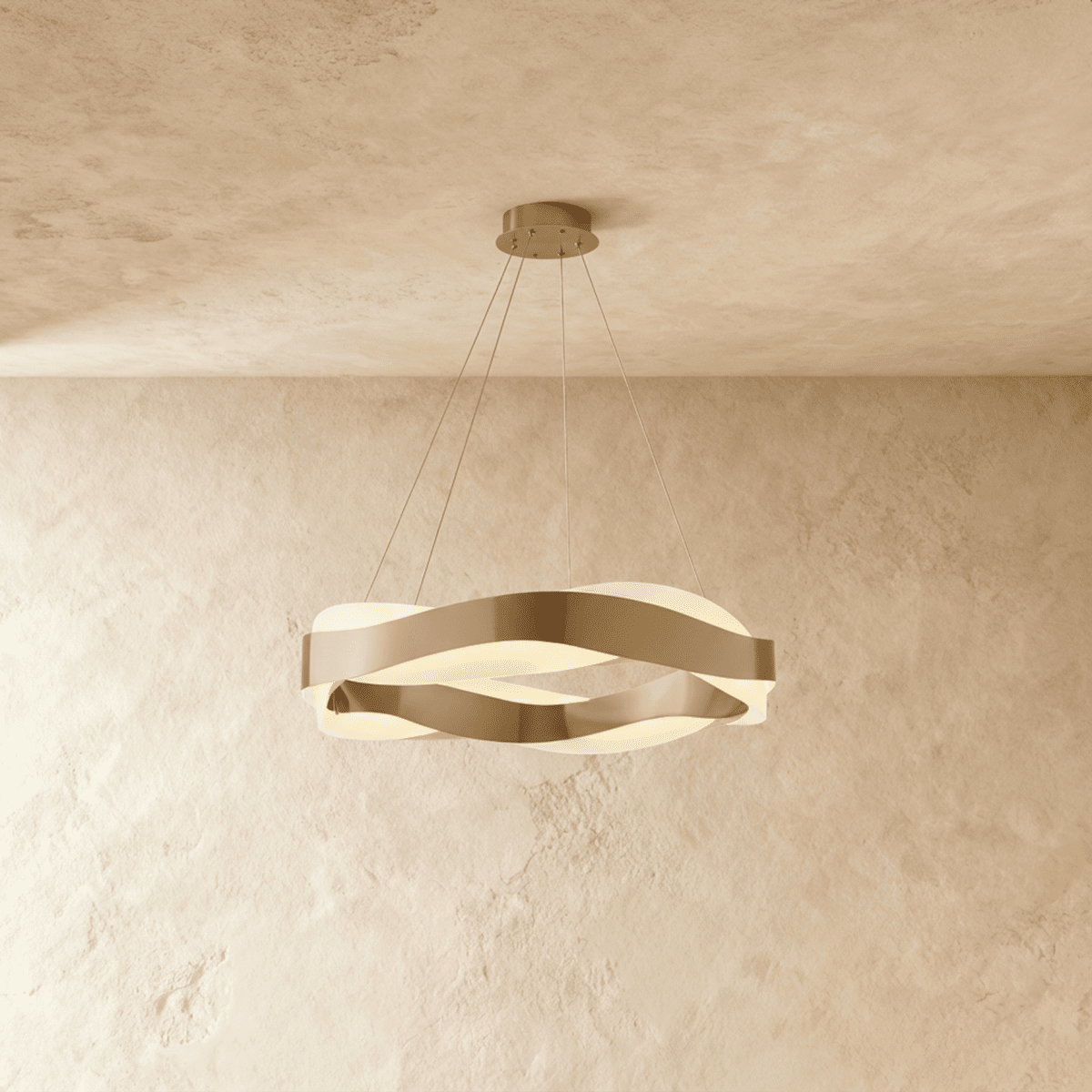 Wavecrest LED Chandelier for Dining Rooms in Stainless Steel and Acrylic