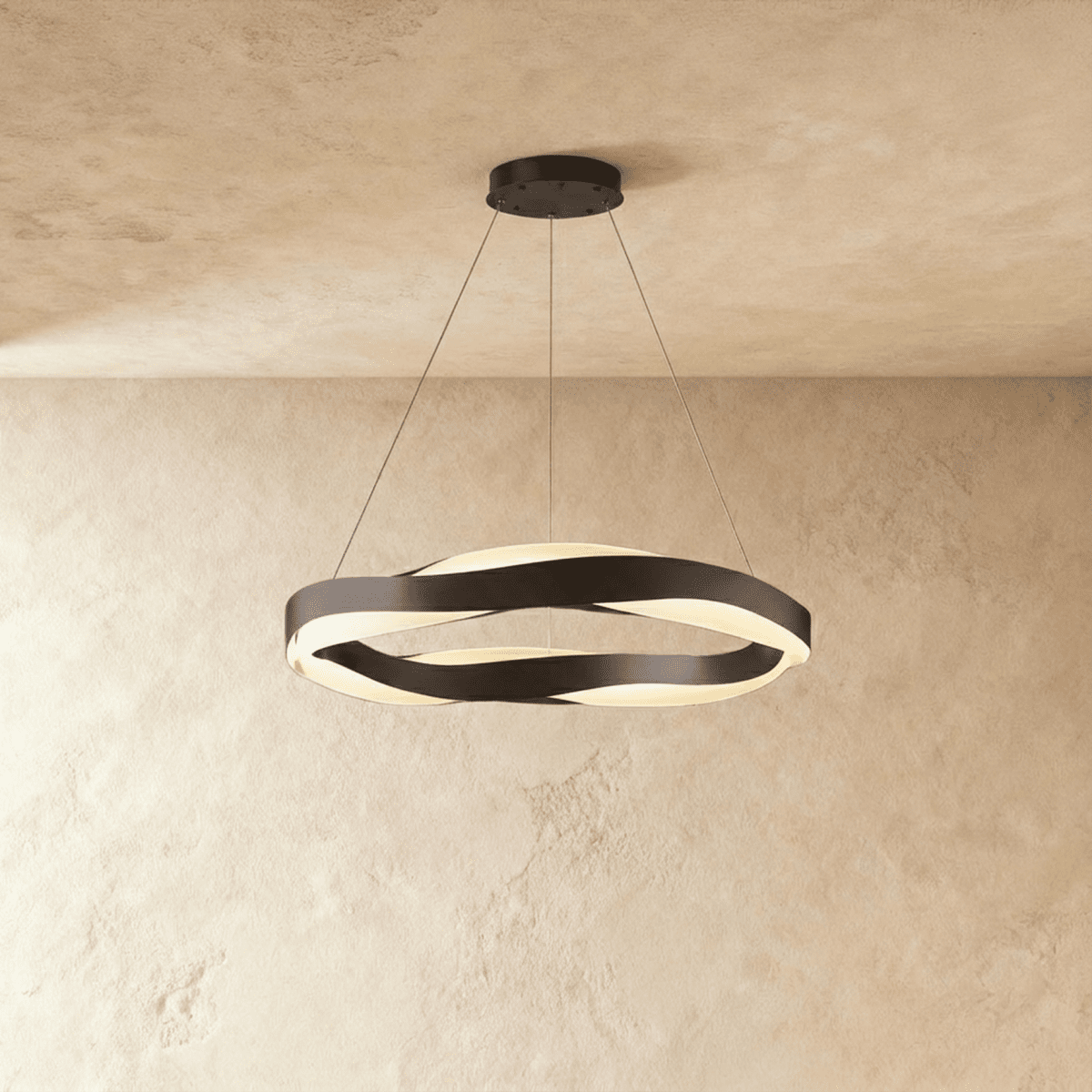Wavecrest LED Chandelier for Dining Rooms in Stainless Steel and Acrylic