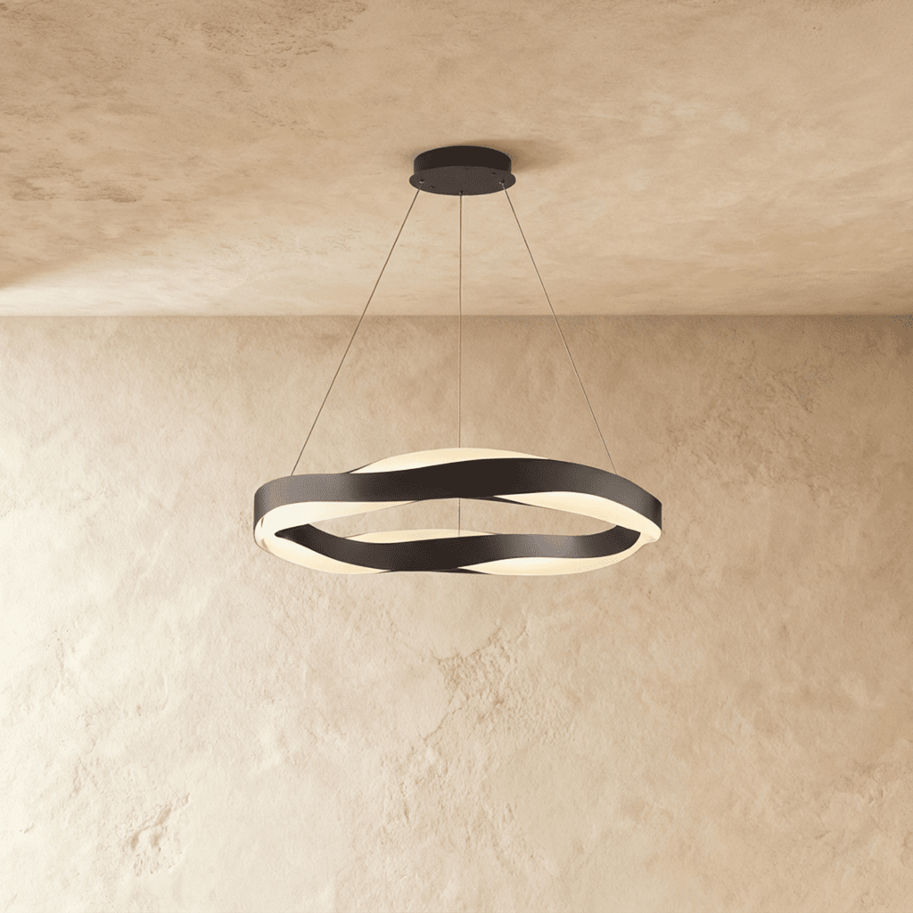 Wavecrest LED Chandelier for Dining Rooms in Stainless Steel and Acrylic