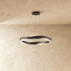 Wavecrest LED Chandelier for Dining Rooms in Stainless Steel and Acrylic