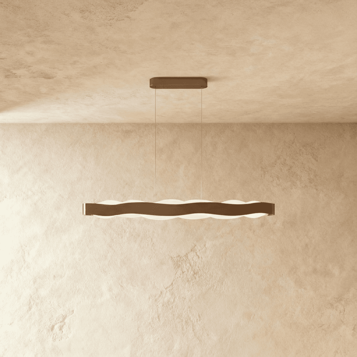 Wavecrest LED Chandelier for Dining Rooms in Stainless Steel and Acrylic