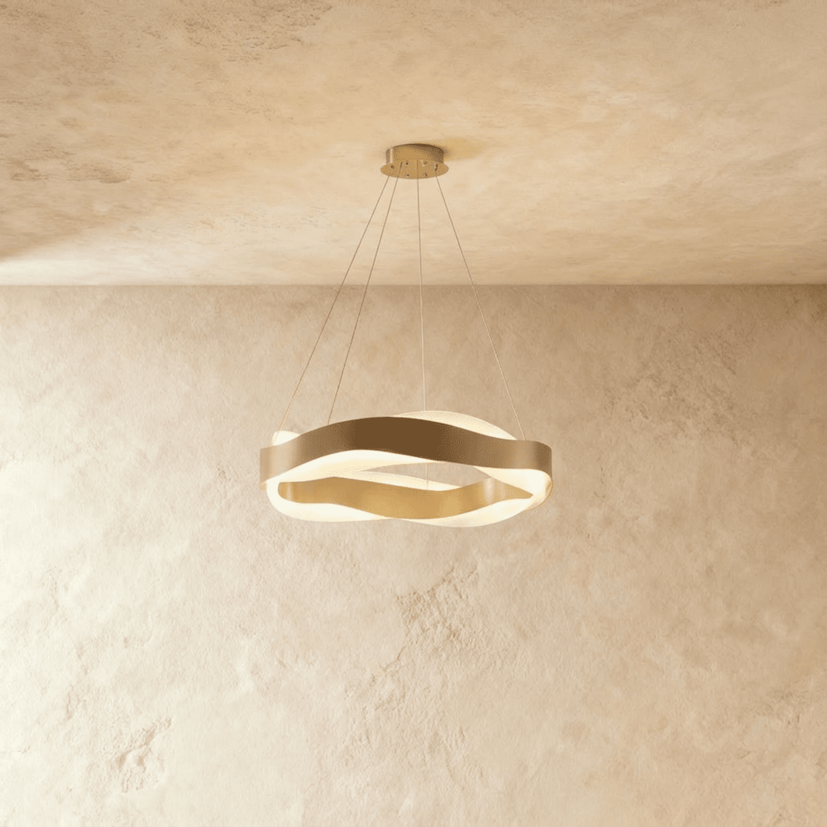 Wavecrest LED Chandelier for Dining Rooms in Stainless Steel and Acrylic