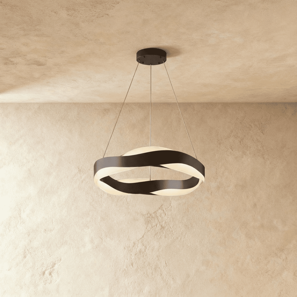 Wavecrest LED Chandelier for Dining Rooms in Stainless Steel and Acrylic