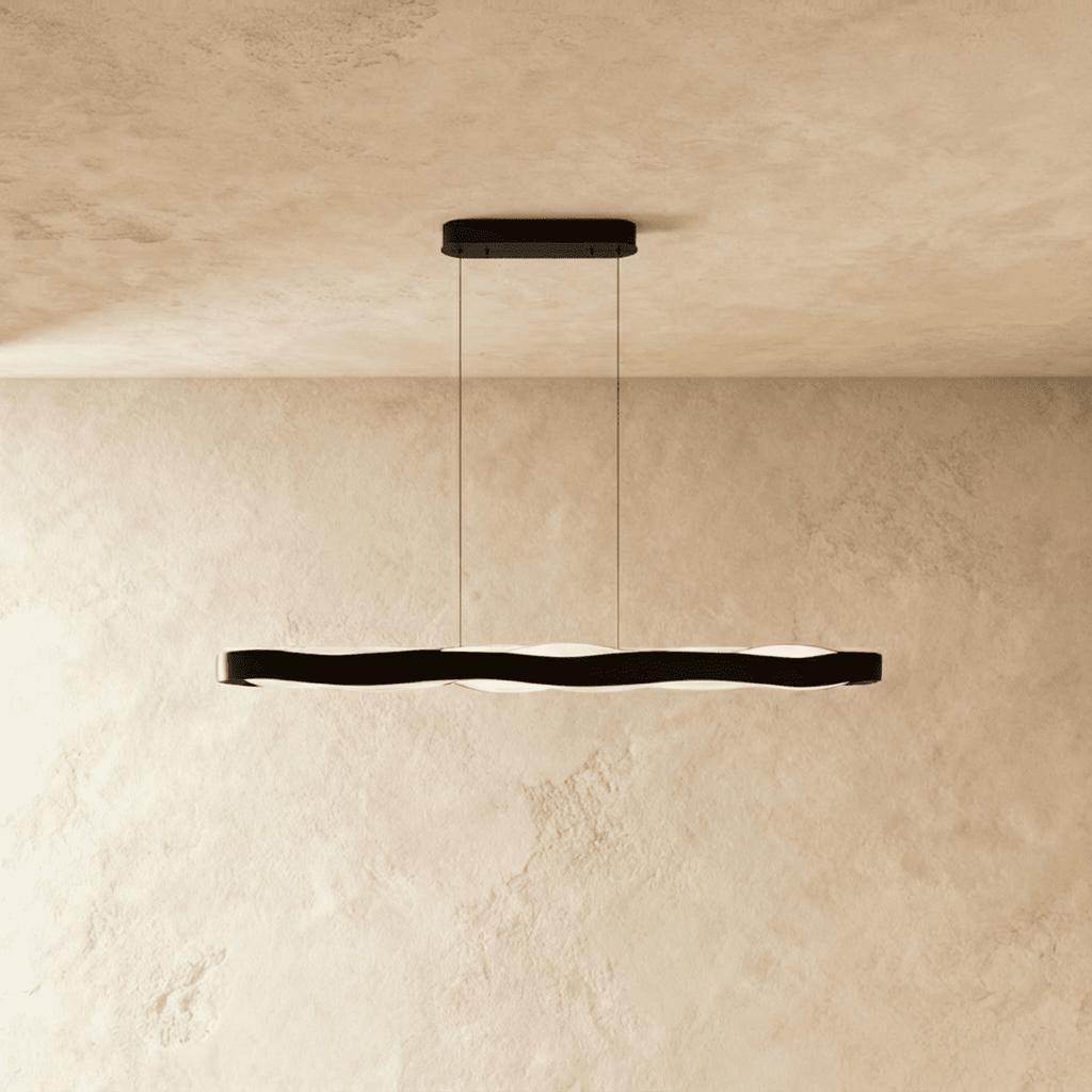 Wavecrest LED Chandelier for Dining Rooms in Stainless Steel and Acrylic