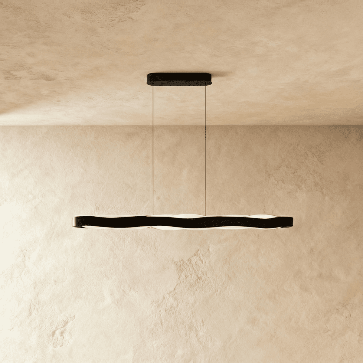 Wavecrest LED Chandelier for Dining Rooms in Stainless Steel and Acrylic