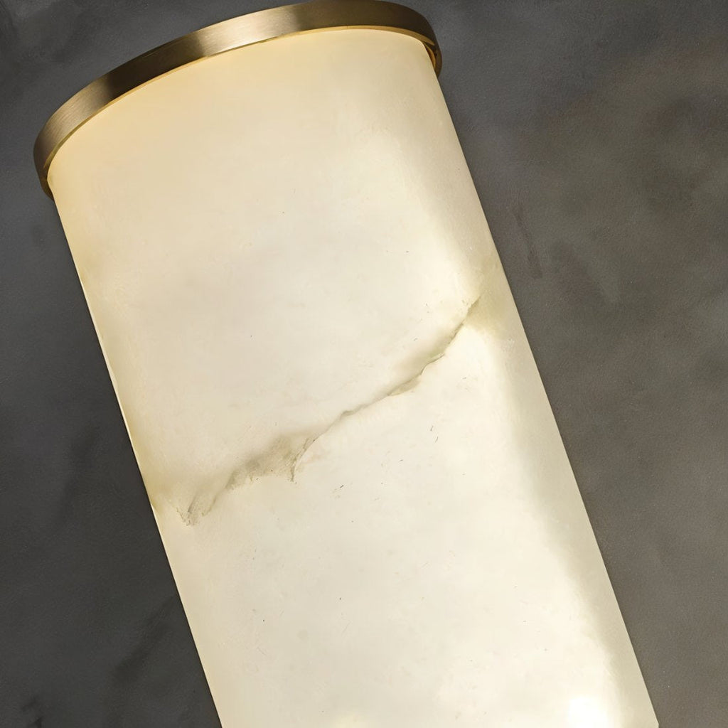 Lámpara de pared de cobre y mármol con base de piedra alabastro  