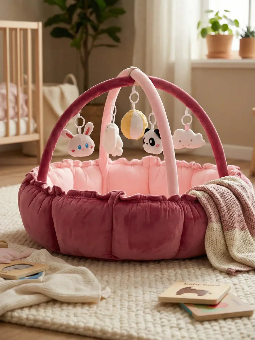Convertible Baby Play Gym With Sensory Arch & Play Mat