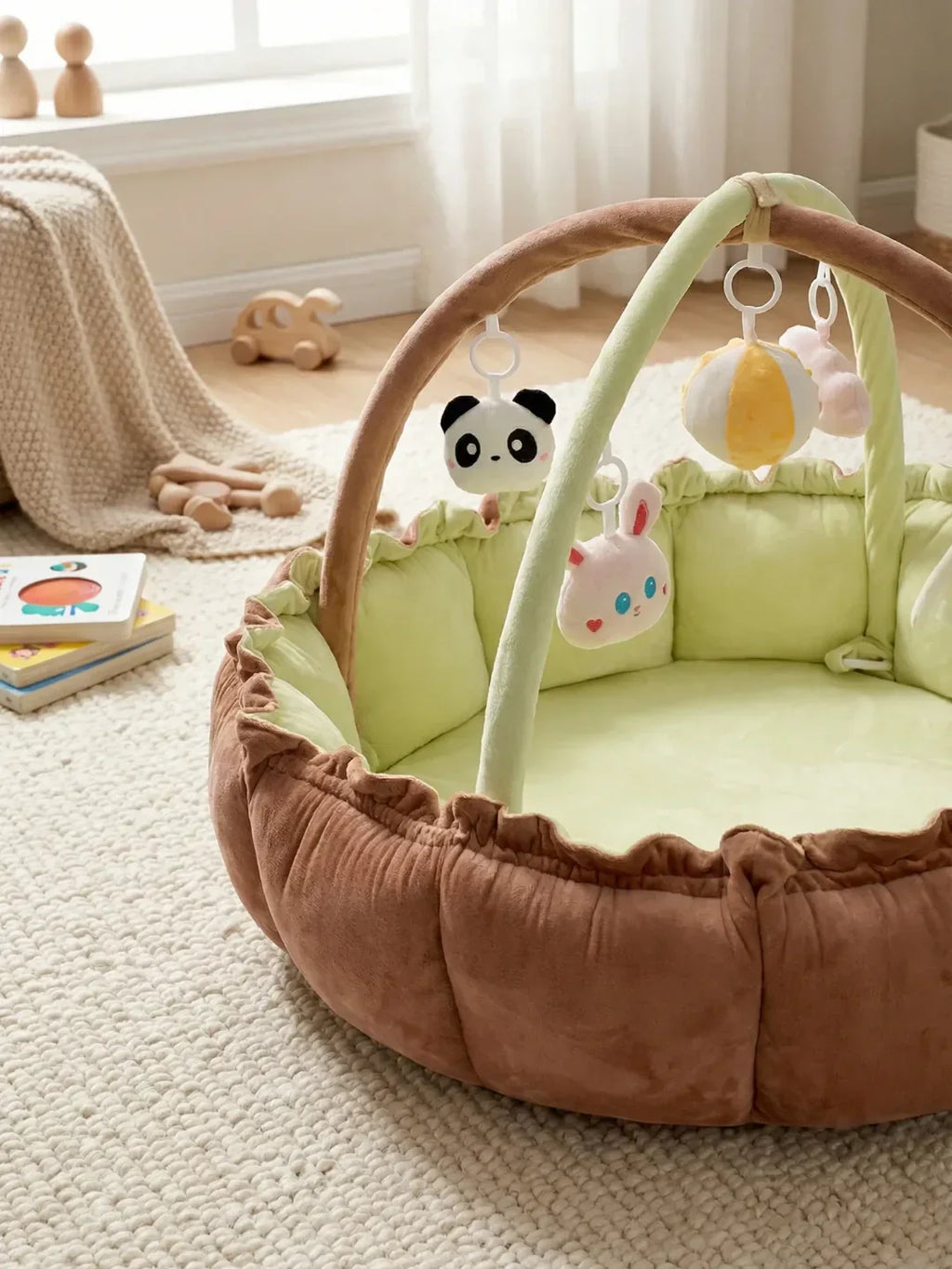 Convertible Baby Play Gym With Sensory Arch & Play Mat