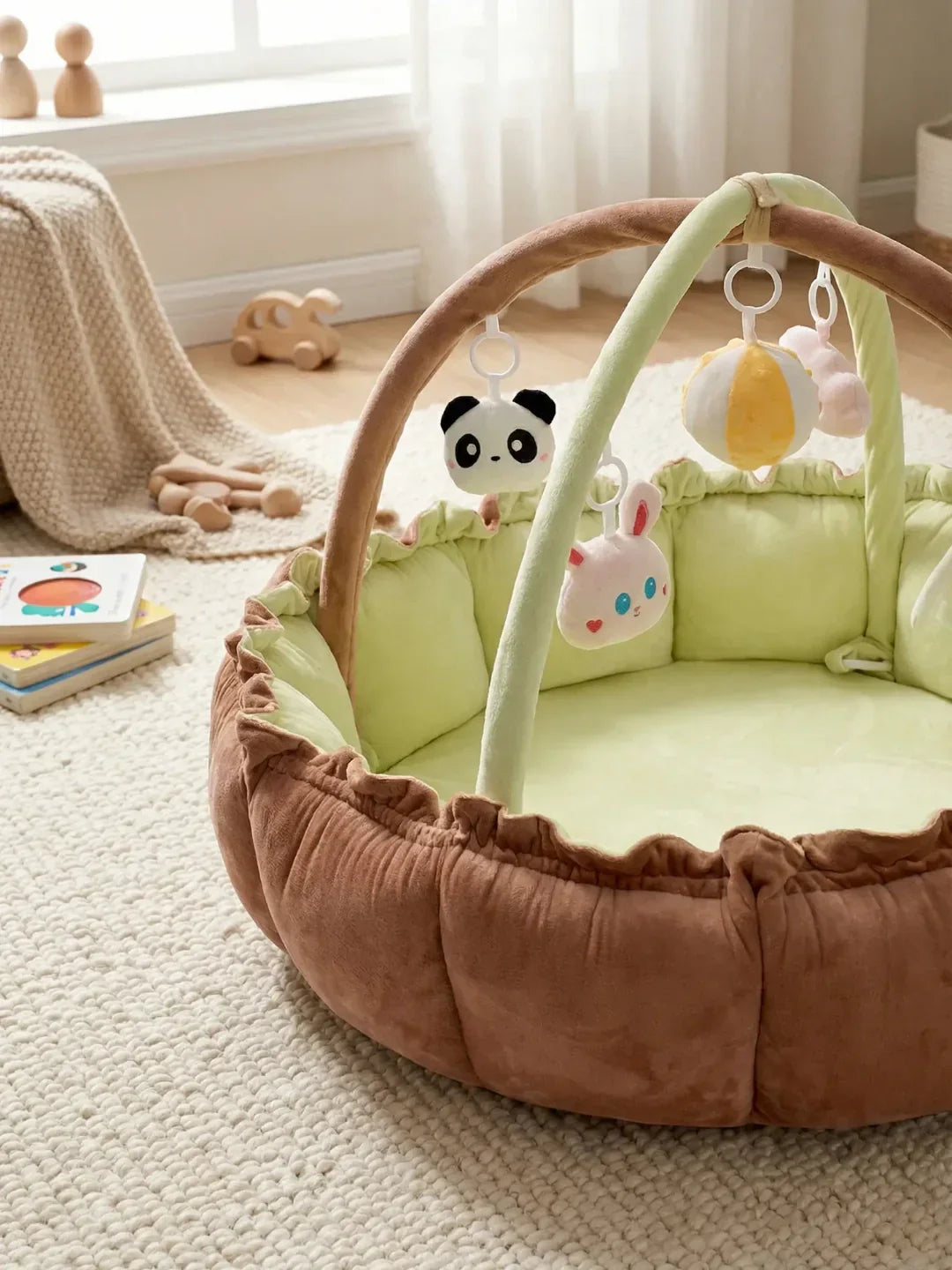 Convertible Baby Play Gym With Sensory Arch & Play Mat