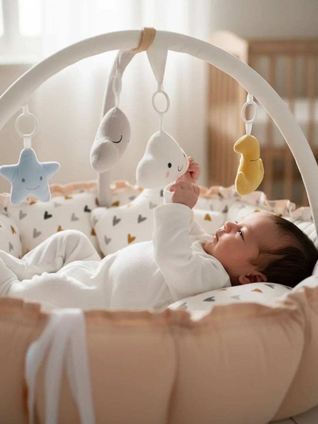 Convertible Baby Play Gym With Sensory Arch & Play Mat