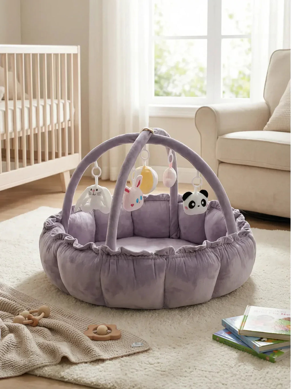 Convertible Baby Play Gym With Sensory Arch & Play Mat