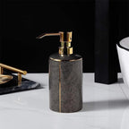 Lumenora 4-Piece Ceramic Bathroom Accessory Set, Gold-Toned Accents