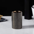 Lumenora 4-Piece Ceramic Bathroom Accessory Set, Gold-Toned Accents