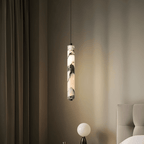 LumenStone Marble Pendant Light Elegant Stone Column Fixture for Modern Interiors
