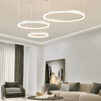 Żyrandol LED Nova Ring z polerowaną czarną żelazną ramą
