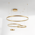 Żyrandol LED Nova Ring z polerowaną czarną żelazną ramą