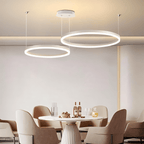 Żyrandol LED Nova Ring z polerowaną czarną żelazną ramą