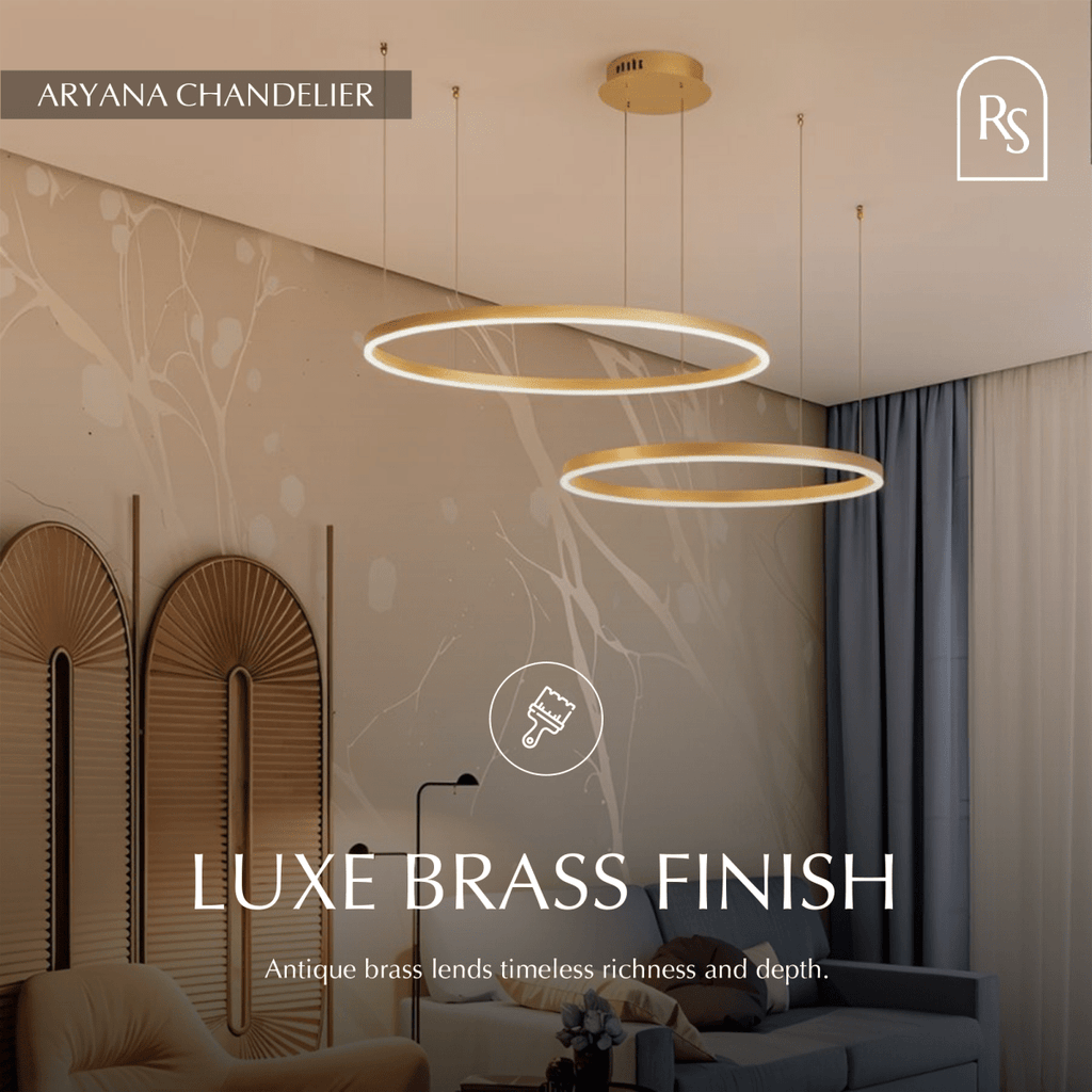 Żyrandol LED Nova Ring z polerowaną czarną żelazną ramą
