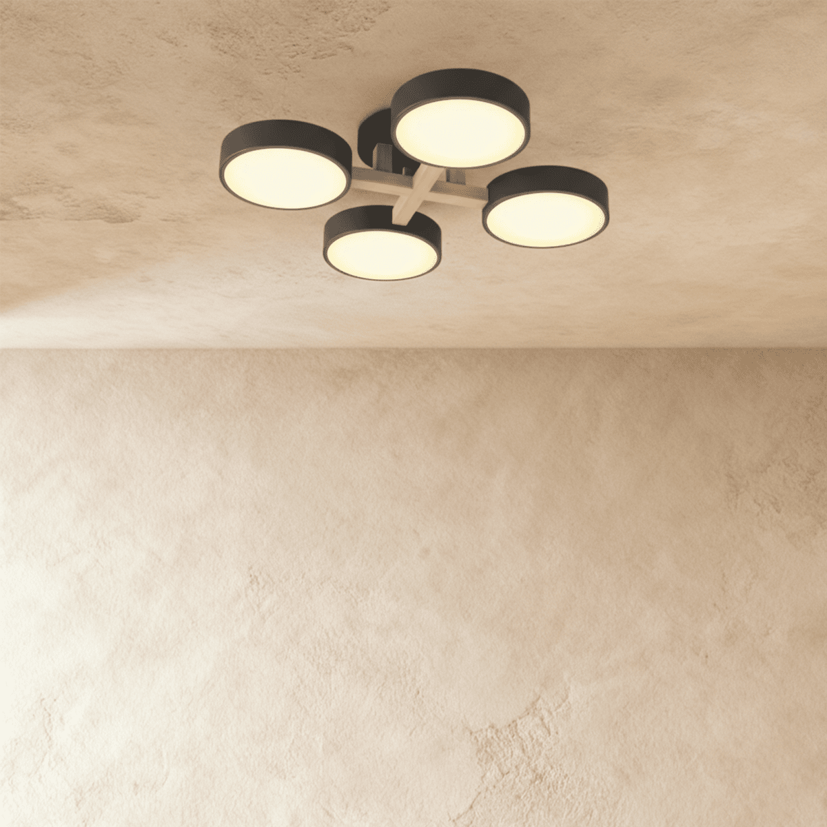 Lampa sufitowa LumaWood Fusion z aluminiowym korpusem i dyfuzorem LED