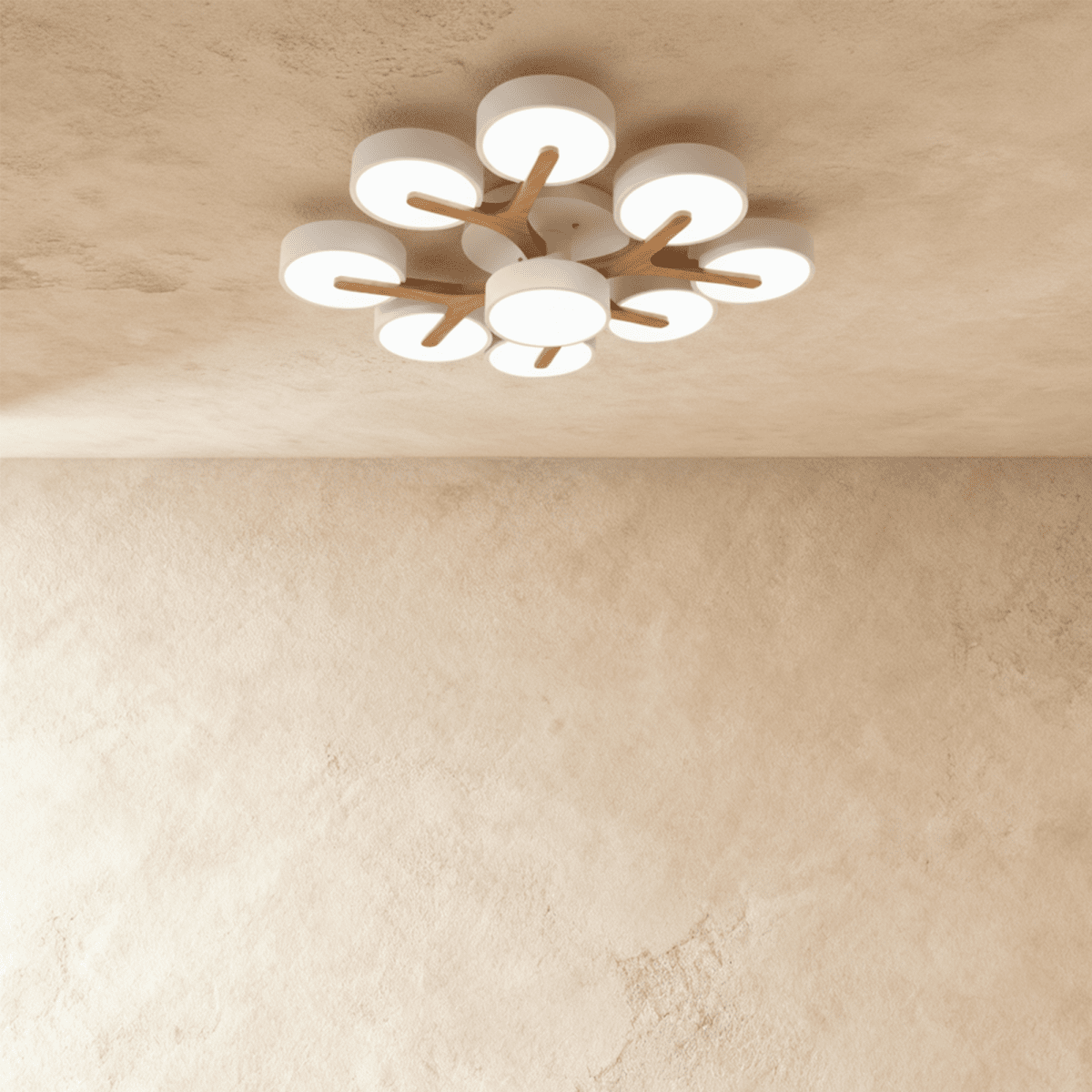 Lampa sufitowa LumaWood Fusion z aluminiowym korpusem i dyfuzorem LED