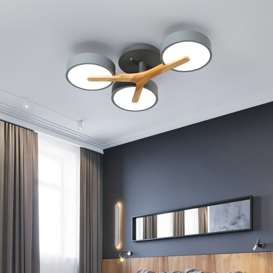 Lampa sufitowa LumaWood Fusion z aluminiowym korpusem i dyfuzorem LED