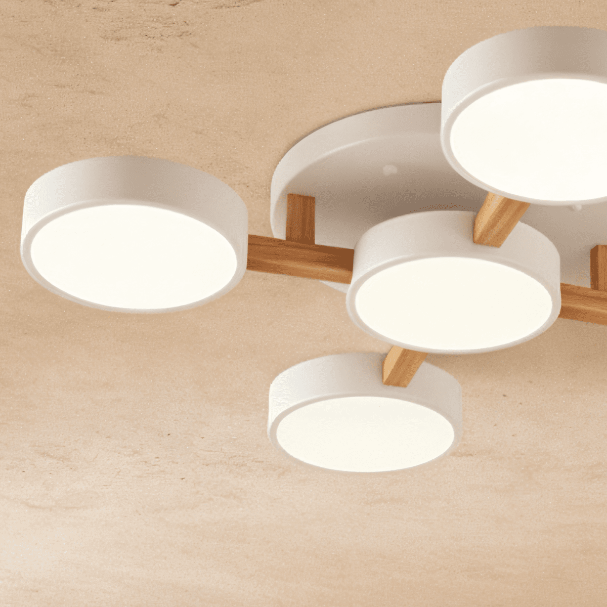 Lampa sufitowa LumaWood Fusion z aluminiowym korpusem i dyfuzorem LED