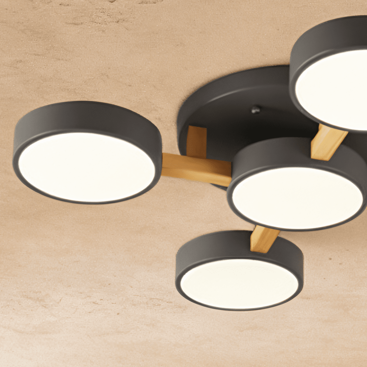Lampa sufitowa LumaWood Fusion z aluminiowym korpusem i dyfuzorem LED
