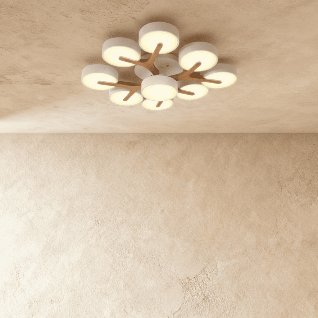 Lampa sufitowa LumaWood Fusion z aluminiowym korpusem i dyfuzorem LED