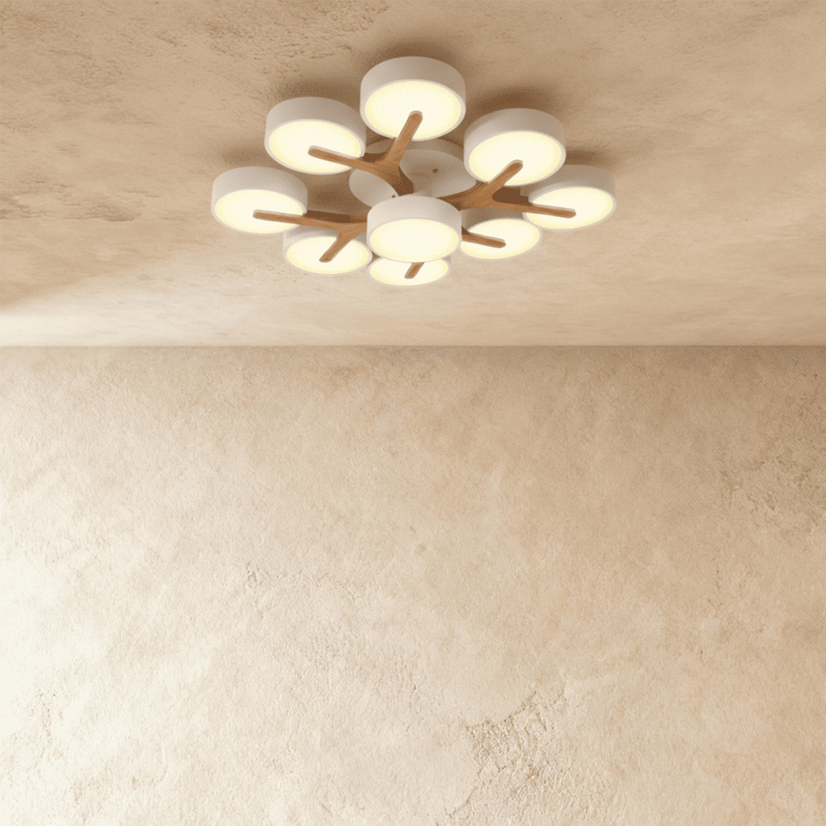 Lampa sufitowa LumaWood Fusion z aluminiowym korpusem i dyfuzorem LED