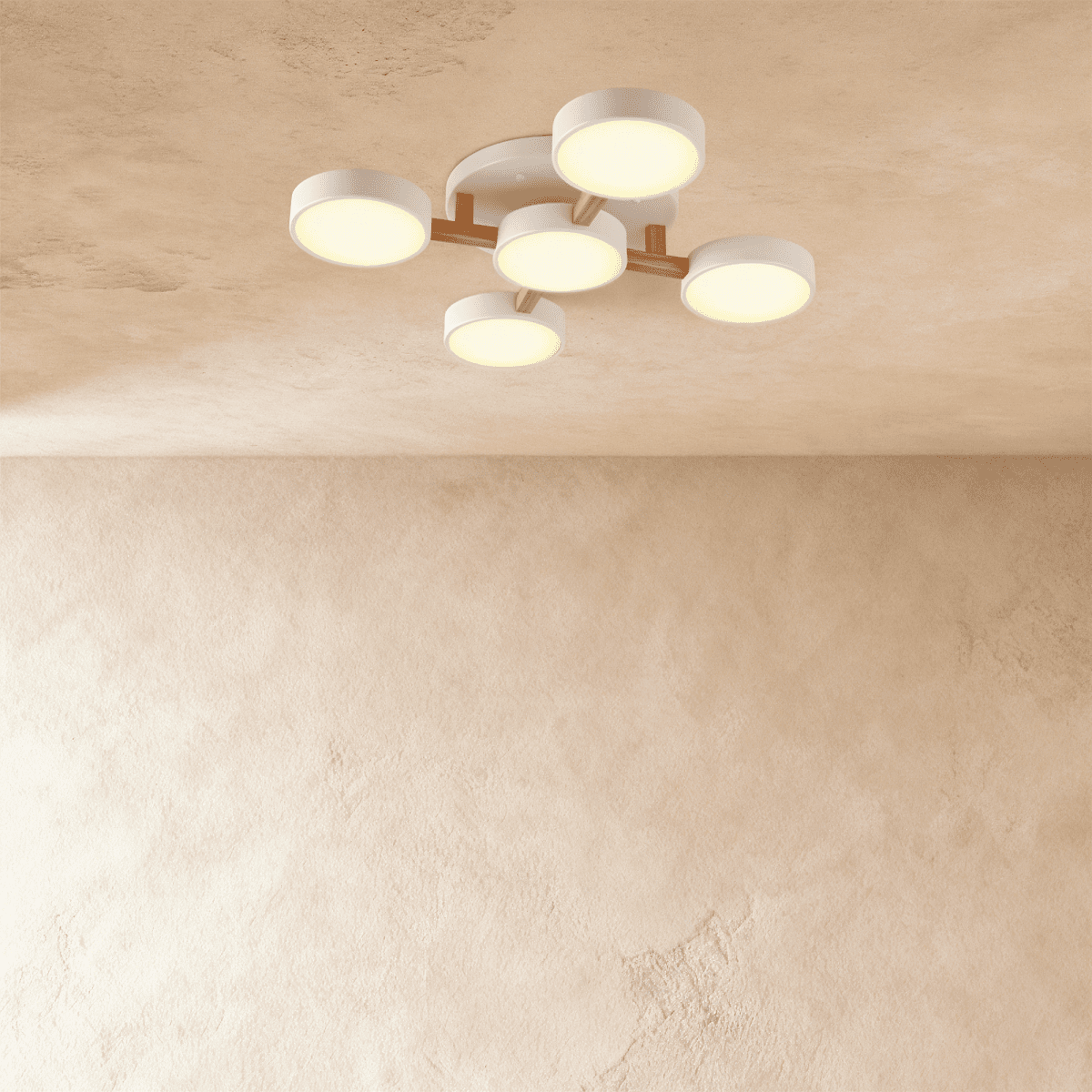 Lampa sufitowa LumaWood Fusion z aluminiowym korpusem i dyfuzorem LED