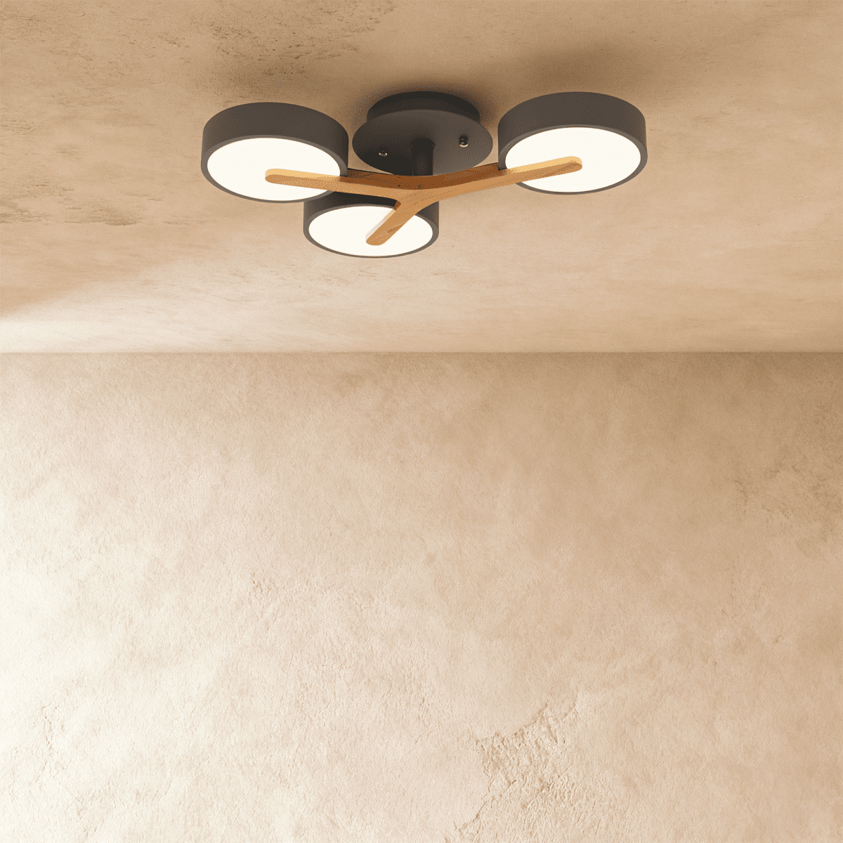 Lampa sufitowa LumaWood Fusion z aluminiowym korpusem i dyfuzorem LED