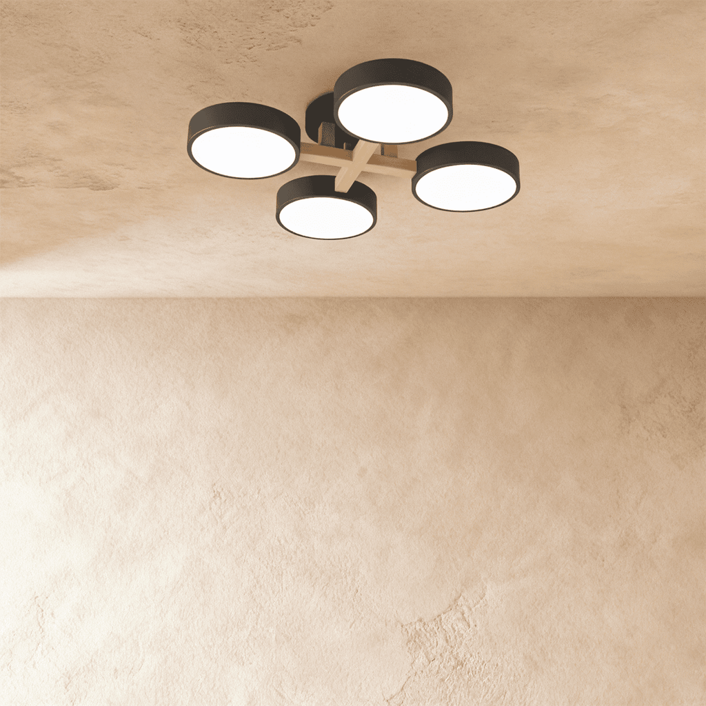 Lampa sufitowa LumaWood Fusion z aluminiowym korpusem i dyfuzorem LED