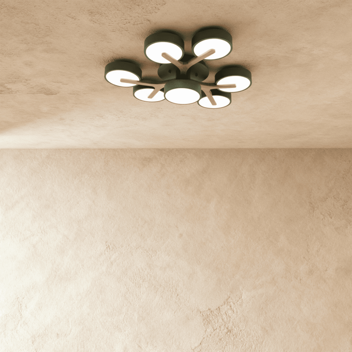 Lampa sufitowa LumaWood Fusion z aluminiowym korpusem i dyfuzorem LED