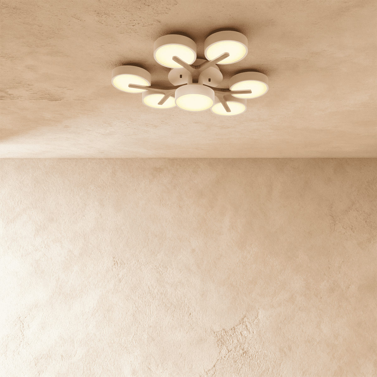 Lampa sufitowa LumaWood Fusion z aluminiowym korpusem i dyfuzorem LED