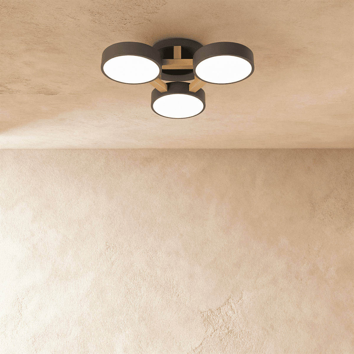 Lampa sufitowa LumaWood Fusion z aluminiowym korpusem i dyfuzorem LED