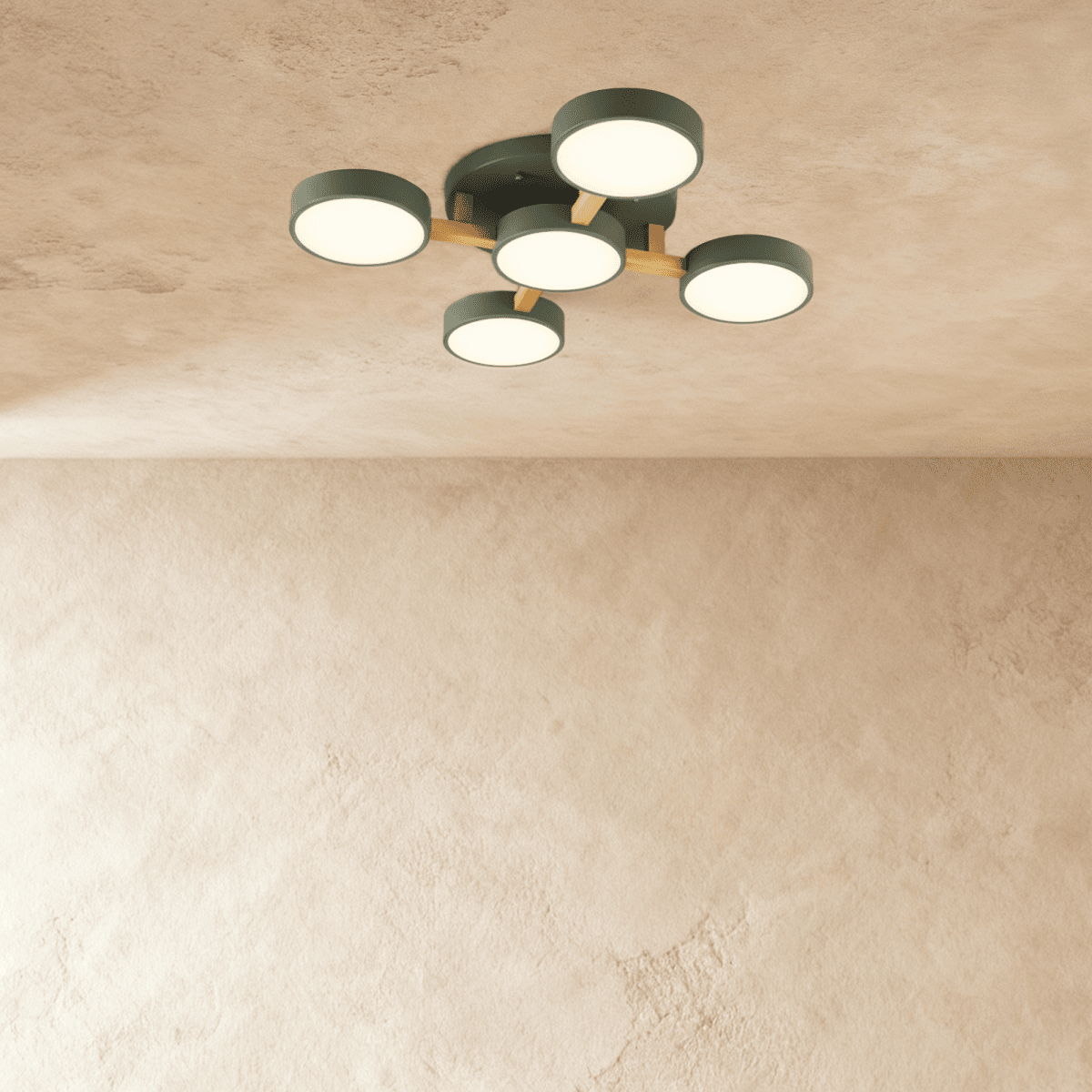 Lampa sufitowa LumaWood Fusion z aluminiowym korpusem i dyfuzorem LED