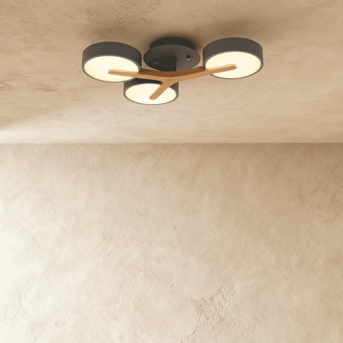 Lampa sufitowa LumaWood Fusion z aluminiowym korpusem i dyfuzorem LED