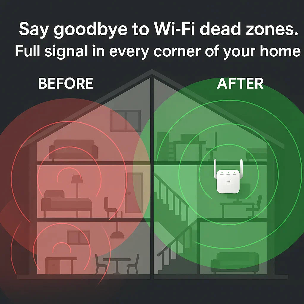 Dual-Band WiFi Range Extender For Home & Garden, AeroLink, Up to 1200 Mbps