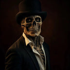 Masque de squelette réaliste avec chapeau pour une transformation ultime à Halloween - Fioriscas