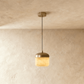 Asteria Alabaster Pendant Light With Marble Shade And Matte Base