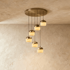 Asteria Alabaster Pendant Light With Marble Shade And Matte Base