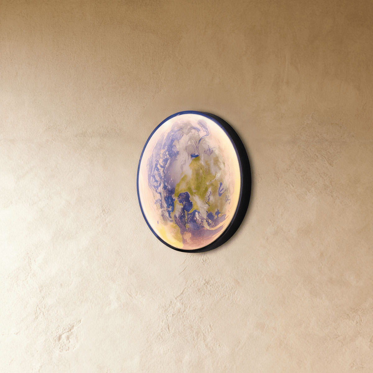 LunaHalo Moon And Earth Wall Lamp Soft Backlit Galaxy Art