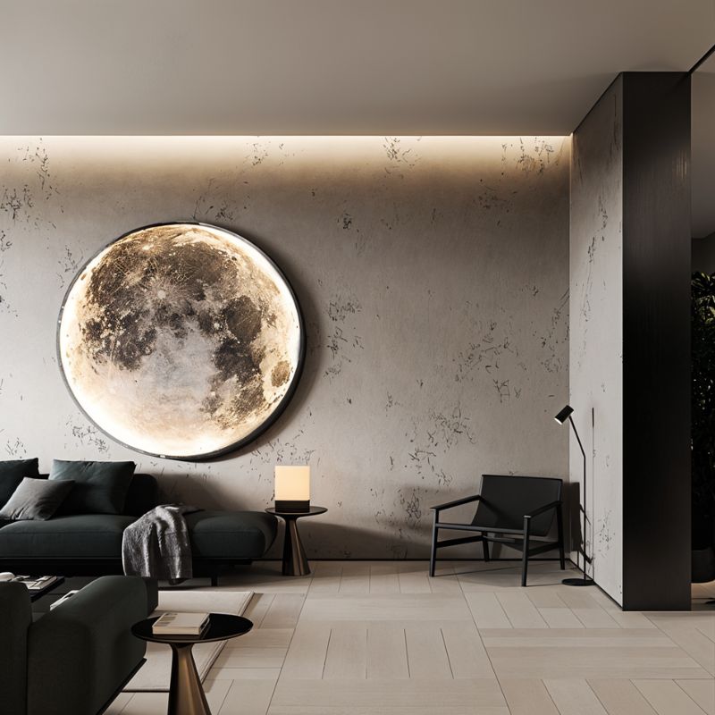 LunaHalo Moon And Earth Wall Lamp Soft Backlit Galaxy Art