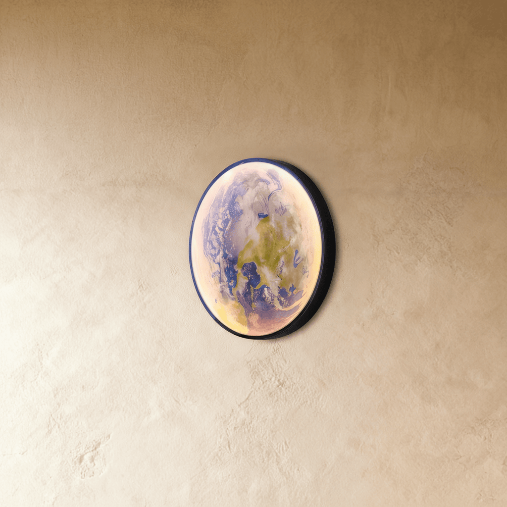 LunaHalo Moon And Earth Wall Lamp Soft Backlit Galaxy Art