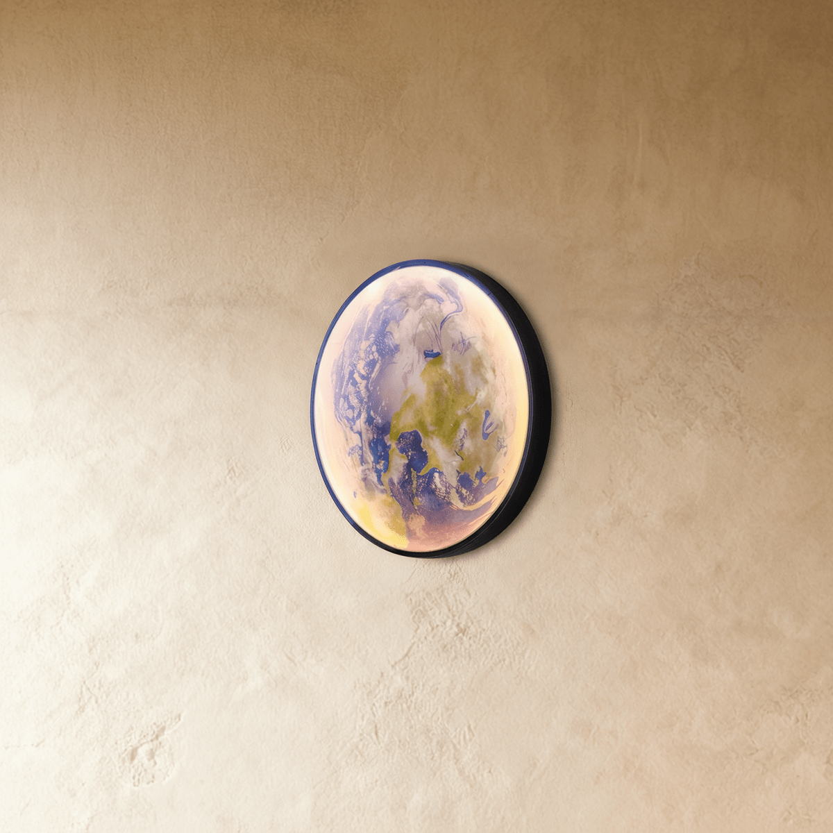 LunaHalo Moon And Earth Wall Lamp Soft Backlit Galaxy Art